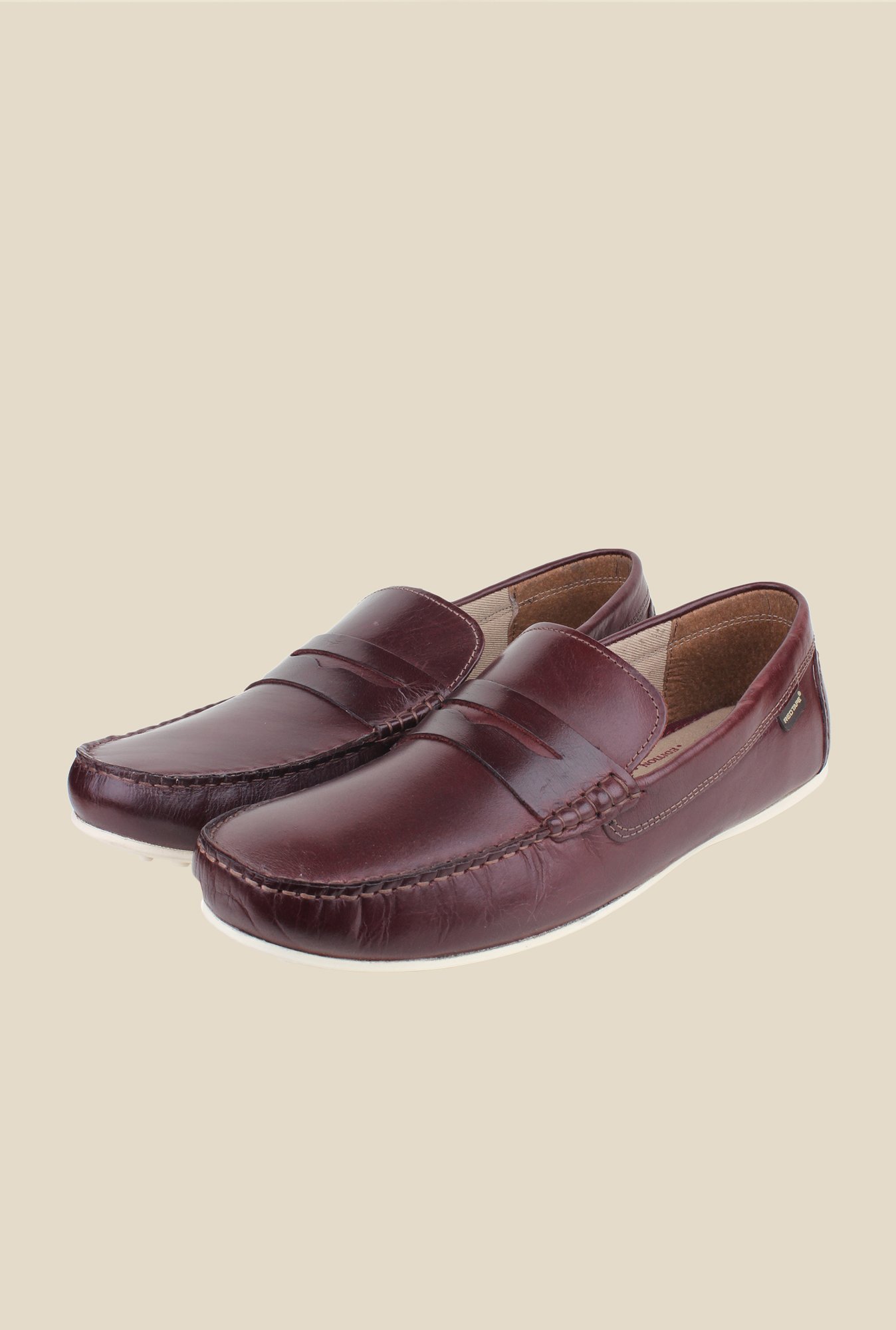 Red Tape Bordo Leather Loafers For Men Tatacliq