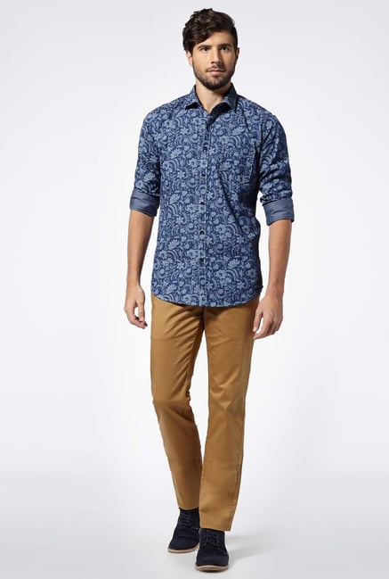 Easies Indigo Cotton Casual Shirt Easies Indigo Cotton Casual Shirt