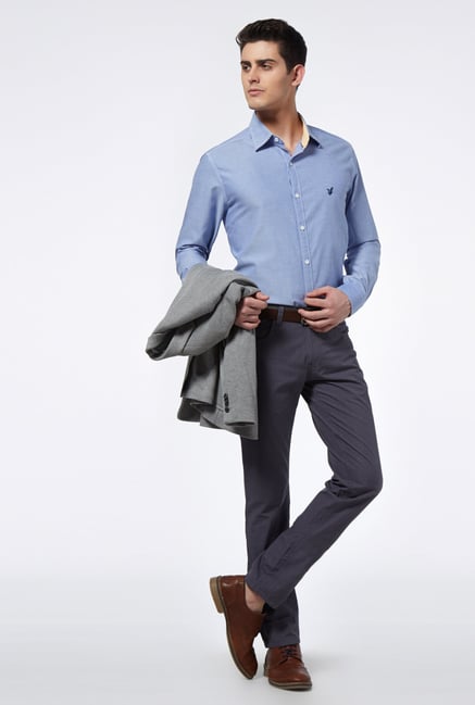 Provogue Blue Cotton Shirt Provogue Blue Cotton Shirt