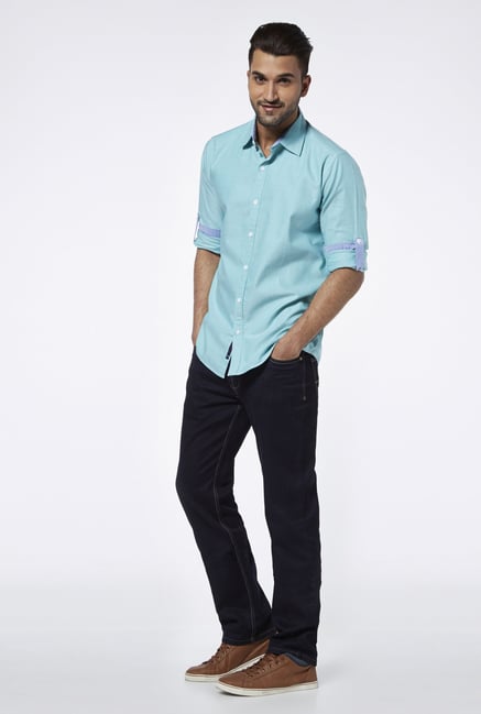 Provogue Teal Slim Fit Shirt Provogue Teal Slim Fit Shirt
