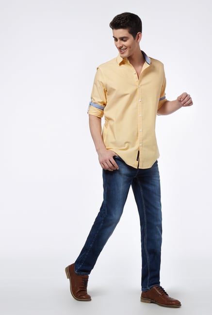 Provogue Yellow Slim Fit Shirt Provogue Yellow Slim Fit Shirt