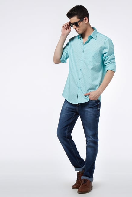 Provogue Blue Slim Fit Shirt Provogue Blue Slim Fit Shirt