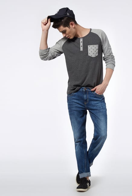 Provogue Grey Henley T Shirt Provogue Grey Henley T Shirt
