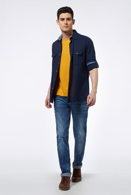 Provogue Mustard Crew T Shirt Provogue Mustard Crew T Shirt
