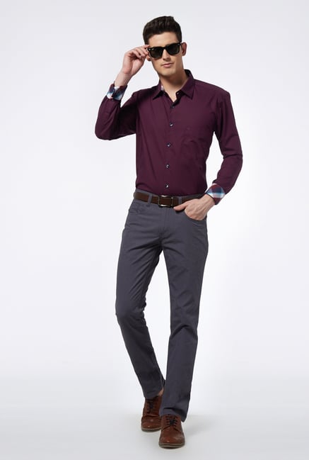 Provogue Purple Slim Fit Shirt Provogue Purple Slim Fit Shirt