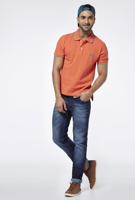 Provogue Peach Polo T Shirt Provogue Peach Polo T Shirt