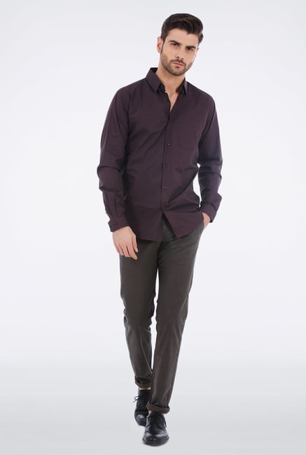 Basics Purple Circular Printed Shirt Basics Purple Circular Printed Shirt