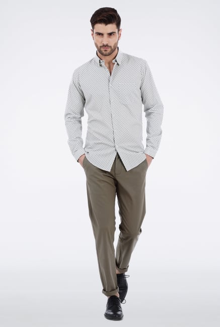 Basics Green Dotted Shirt Basics Green Dotted Shirt
