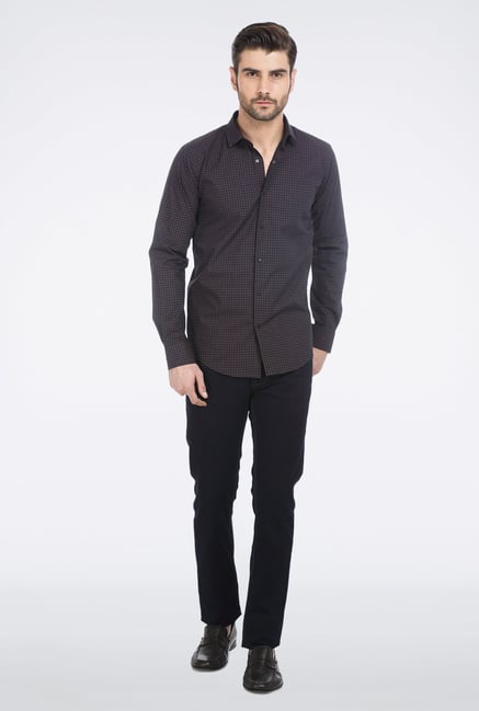 Basics Black Paisley Printed Formal Shirt Basics Black Paisley Printed Formal Shirt