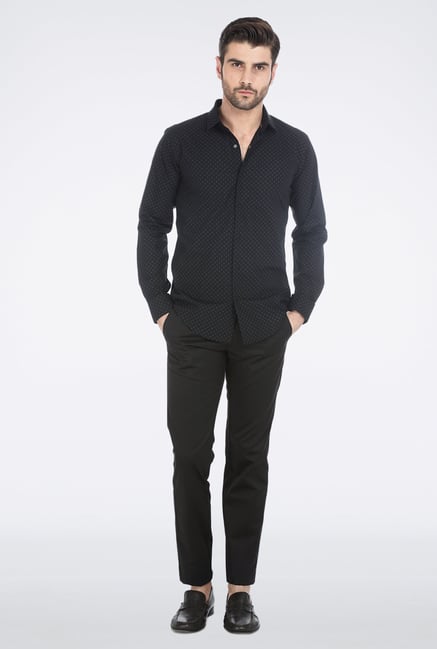 Basics Black Star Printed Formal Shirt Basics Black Star Printed Formal Shirt