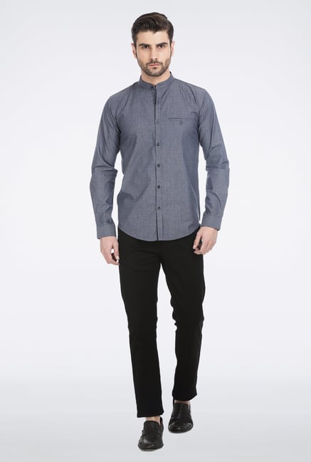 Basics Grey Twill Weave Formal Shirt Basics Grey Twill Weave Formal Shirt