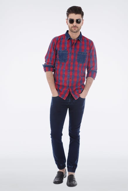 Basics Red Casual Shirt Basics Red Casual Shirt