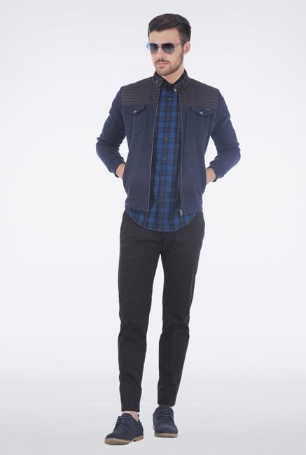 Basics Blue Plaid Shirt Basics Blue Plaid Shirt