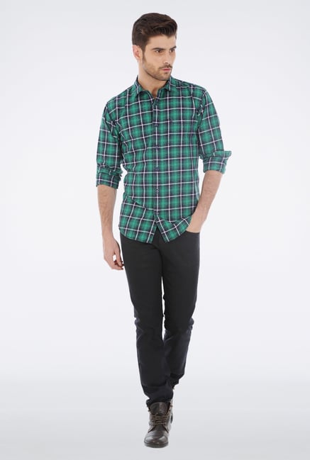 Basics Green Checkered Shirt Basics Green Checkered Shirt