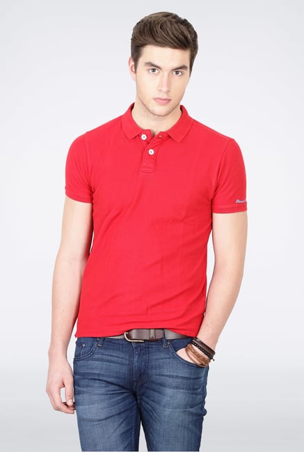 Basics Red Polo T Shirt Basics Red Polo T Shirt