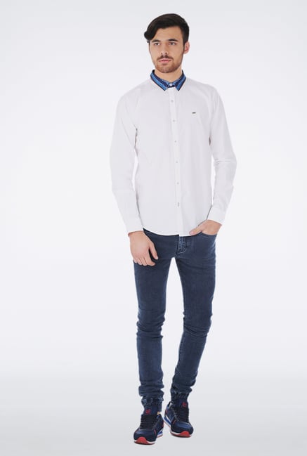 Basics White Slim fit Casual Shirt Basics White Slim fit Casual Shirt