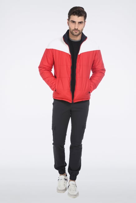 Basics Red Navy Reversible Biker Jacket Basics Red Navy Reversible Biker Jacket