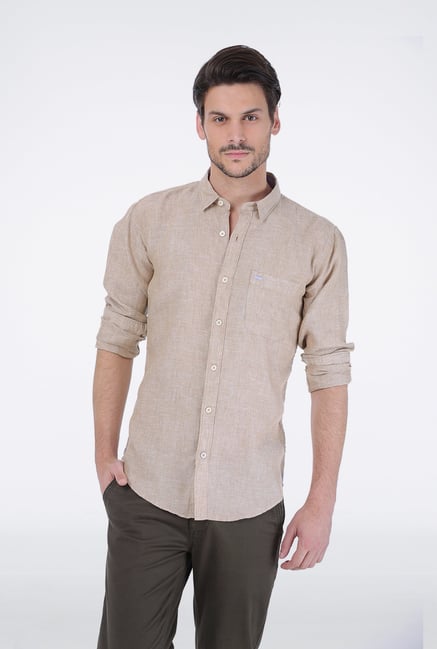 Basics Beige Casual Shirt Basics Beige Casual Shirt
