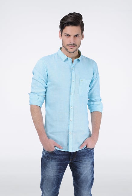 Basics Aqua Casual Shirt Basics Aqua Casual Shirt