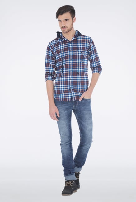 Basics Brown Checkered Shirt Basics Brown Checkered Shirt