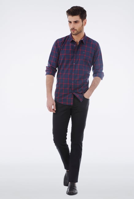Basics Red Broad Checkered Shirt Basics Red Broad Checkered Shirt
