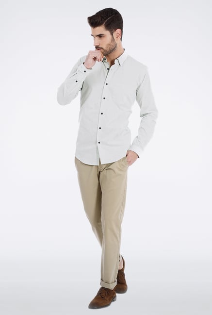Basics Green Printed Shirt Basics Green Printed Shirt