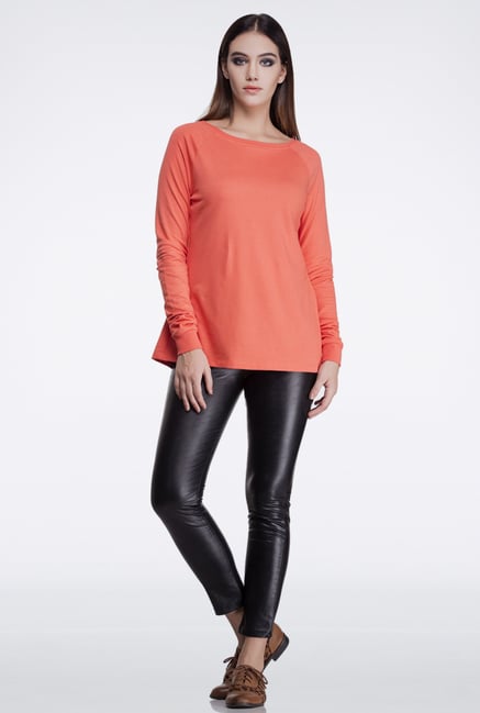 Femella Coral Back Overlap Sweatshirt Femella Coral Back Overlap Sweatshirt