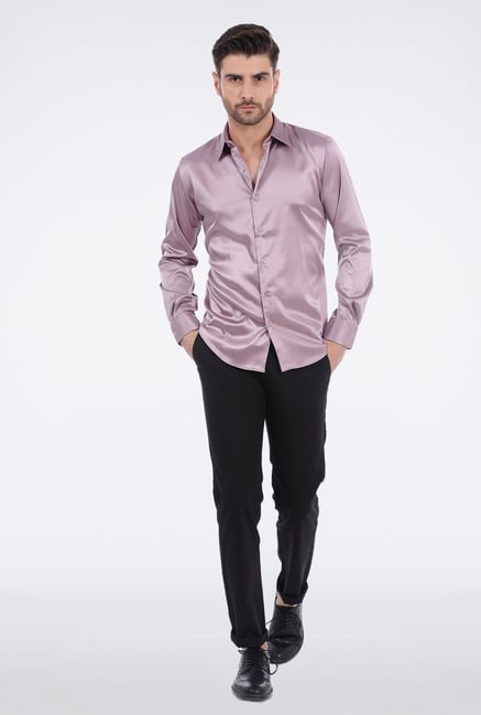 Basics Purple Slim Fit Formal Shirt Basics Purple Slim Fit Formal Shirt