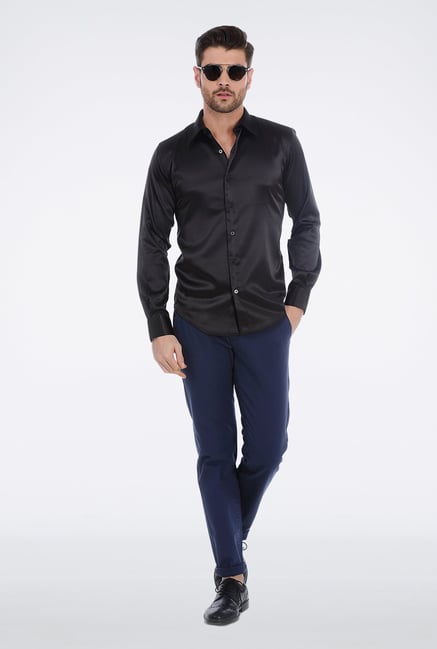 Basics Black Slim Fit Formal Shirt Basics Black Slim Fit Formal Shirt