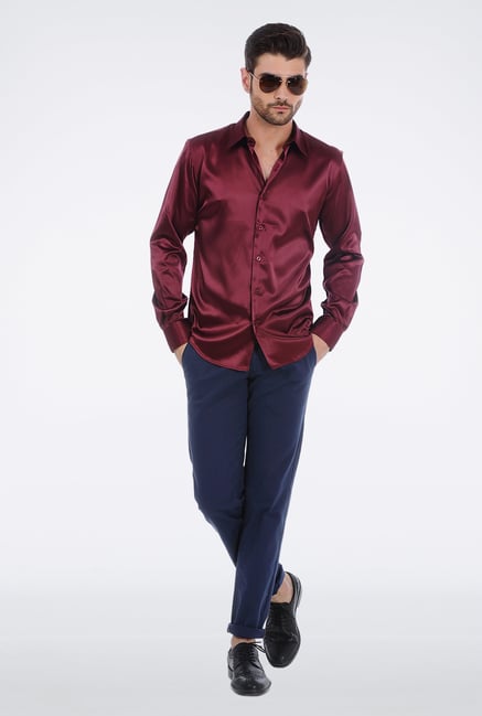 Basics Red Slim Fit Shirt Basics Red Slim Fit Shirt