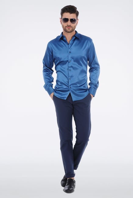 Basics Blue Slim Fit Shirt Basics Blue Slim Fit Shirt