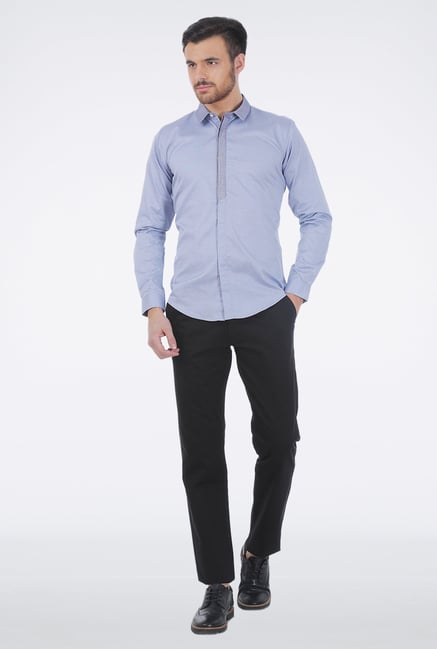 Basics Blue Slim Fit Formal Shirt Basics Blue Slim Fit Formal Shirt