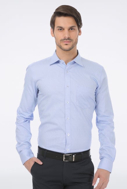 Basics Blue Checked Formal Shirt Basics Blue Checked Formal Shirt