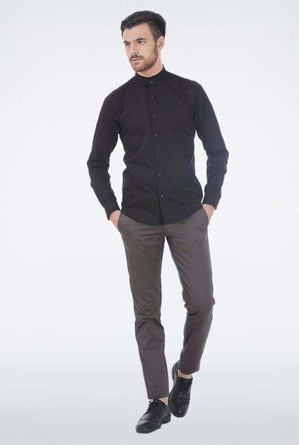 Basics Black Dobby Weave Formal Shirt Basics Black Dobby Weave Formal Shirt