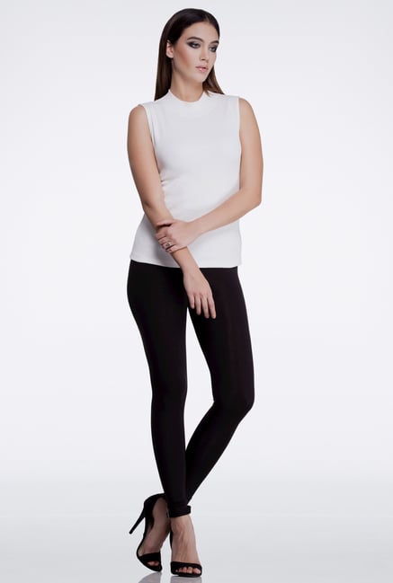 Femella Black Skinny Fit Cotton Leggings Femella Black Skinny Fit Cotton Leggings