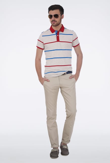 Basics Ecru Polo T Shirt Basics Ecru Polo T Shirt