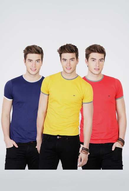 Basics Multi Crew Neck T Shirt (Pack of 3) Basics Multi Crew Neck T Shirt (Pack of 3)