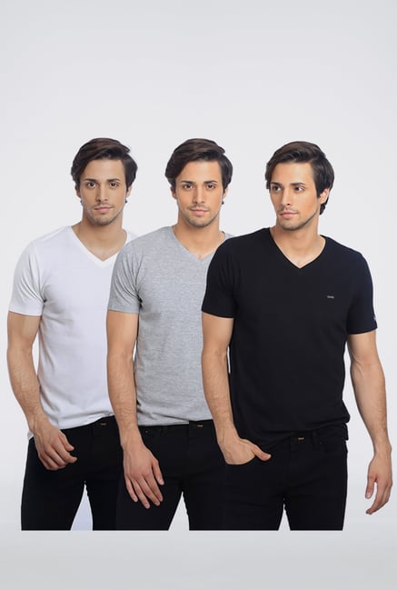 Basics Multi V Neck T-Shirt (Pack of 3) Basics Multi V Neck T-Shirt (Pack of 3)