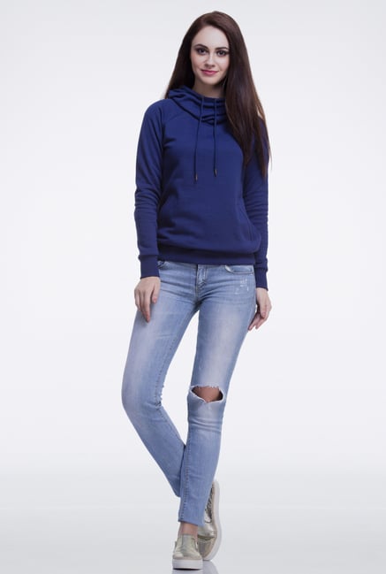 Femella Navy Hooded Sweatshirt Femella Navy Hooded Sweatshirt