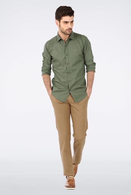 Basics Brown Flat Front Trouser Basics Brown Flat Front Trouser