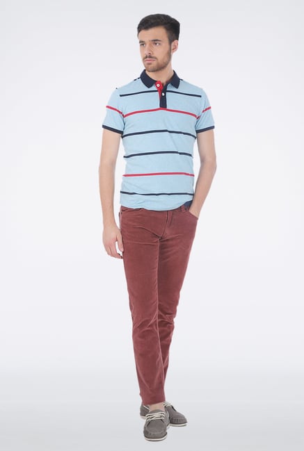 Basics Orange Corduroy Casual Trouser Basics Orange Corduroy Casual Trouser