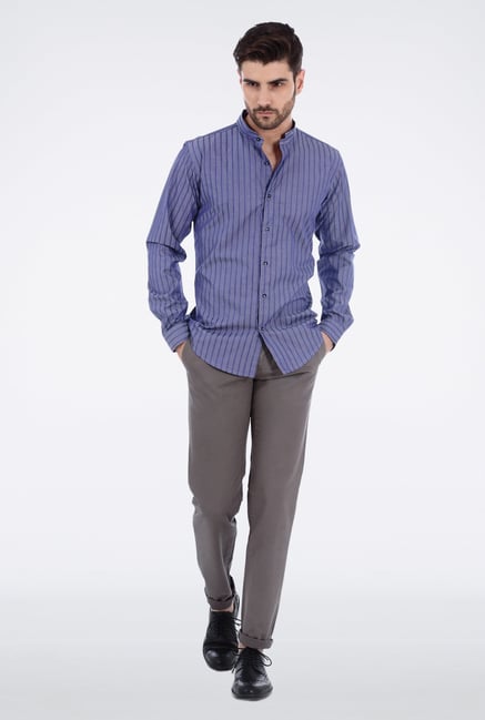 Basics Grey Dobby Weave Casual Trouser Basics Grey Dobby Weave Casual Trouser