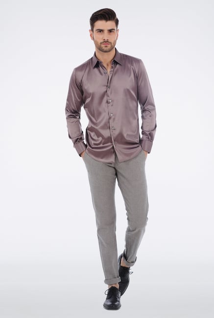 Basics Light Grey Slim Fit Casual Trouser Basics Light Grey Slim Fit Casual Trouser