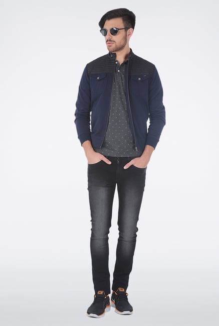 Basics Dark Grey Polo T Shirt Basics Dark Grey Polo T Shirt