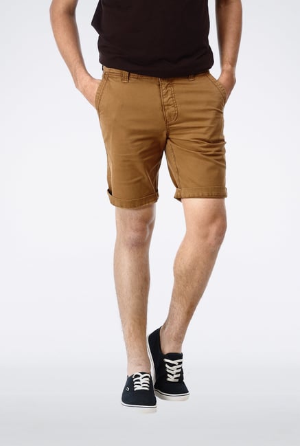 Basics Brown Knee Length Shorts Basics Brown Knee Length Shorts