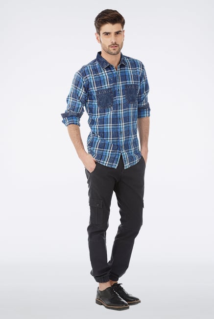 Basics Blue Worn Out Shirt Basics Blue Worn Out Shirt