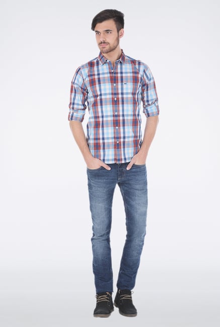 Basics Blue Checkered Shirt Basics Blue Checkered Shirt