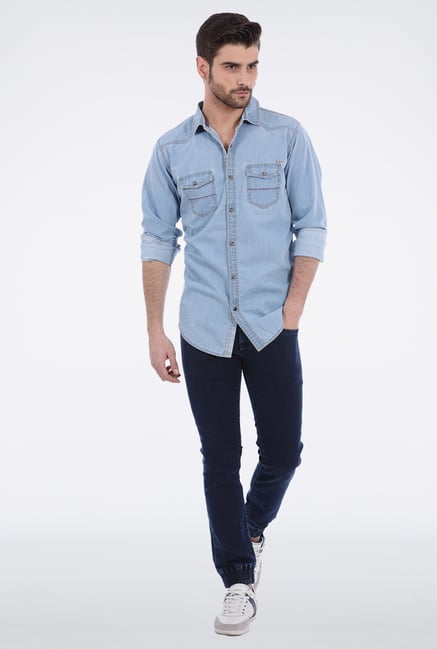 Basics Blue Denim Shirt Basics Blue Denim Shirt