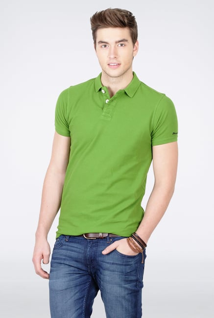 Basics Green Polo T Shirt Basics Green Polo T Shirt