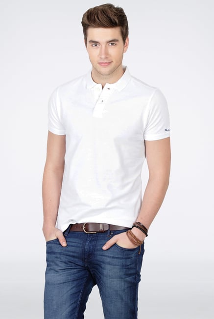 Basics White Polo T Shirt Basics White Polo T Shirt